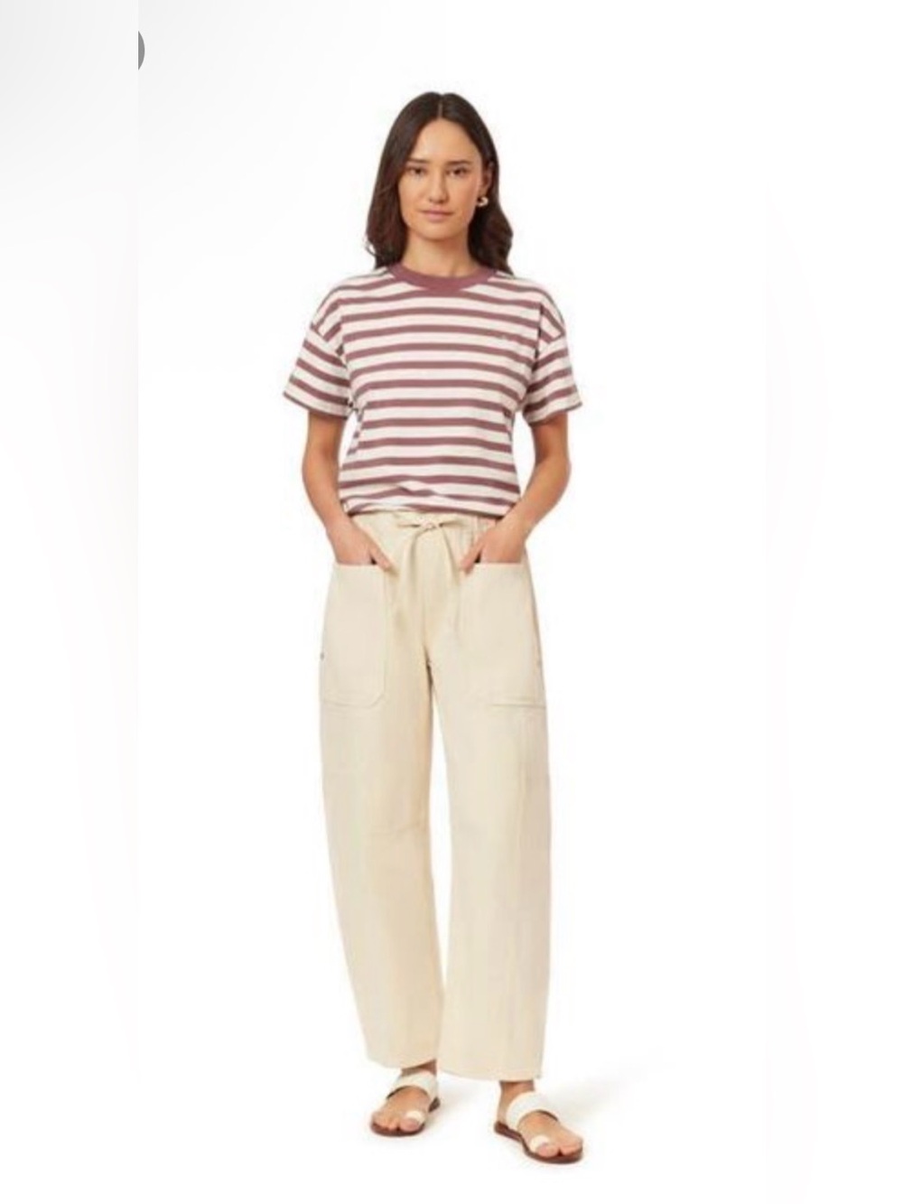 Scotch & Soda Women's The Arc Barrel Leg Pull-On Pants Light Lavender $148 XL